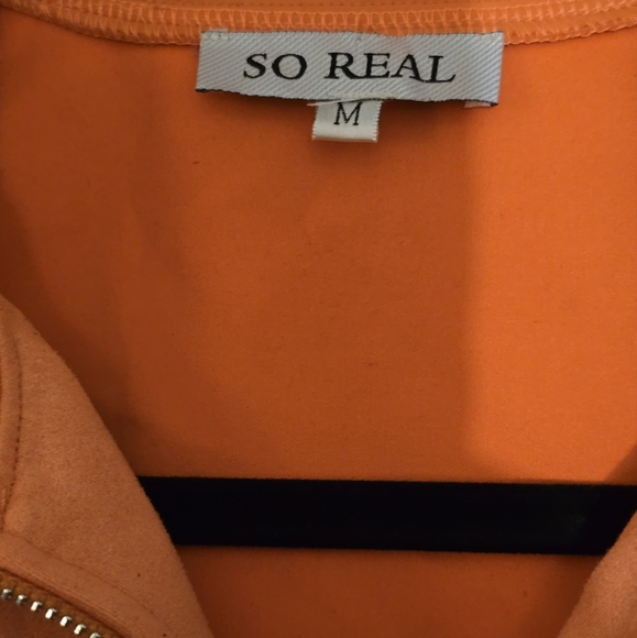 SO REAL Size Medium Orange and white track jacket. Please read description. - Picture 3 of 10